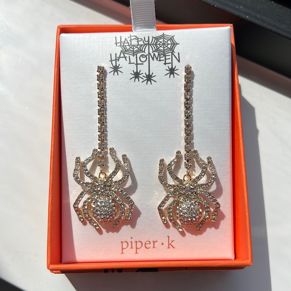 Rhinestone Spider Earrings